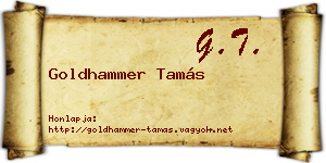 Goldhammer Tamás névjegykártya