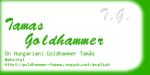 tamas goldhammer business card